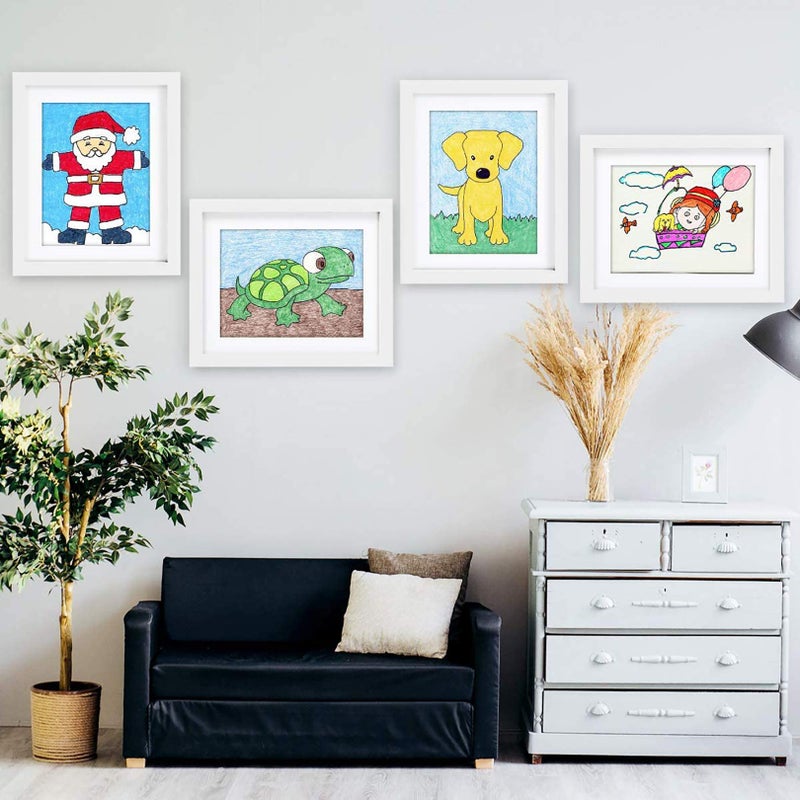 WUTL 8x10 White Picture Frames Nature Solid Wood 6 Pack for Wall Mounting and Tabletop Display - Image 4